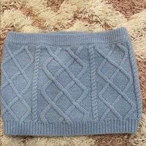 Lovers + Friends Light Blue Cable Knit Crop Tube Top